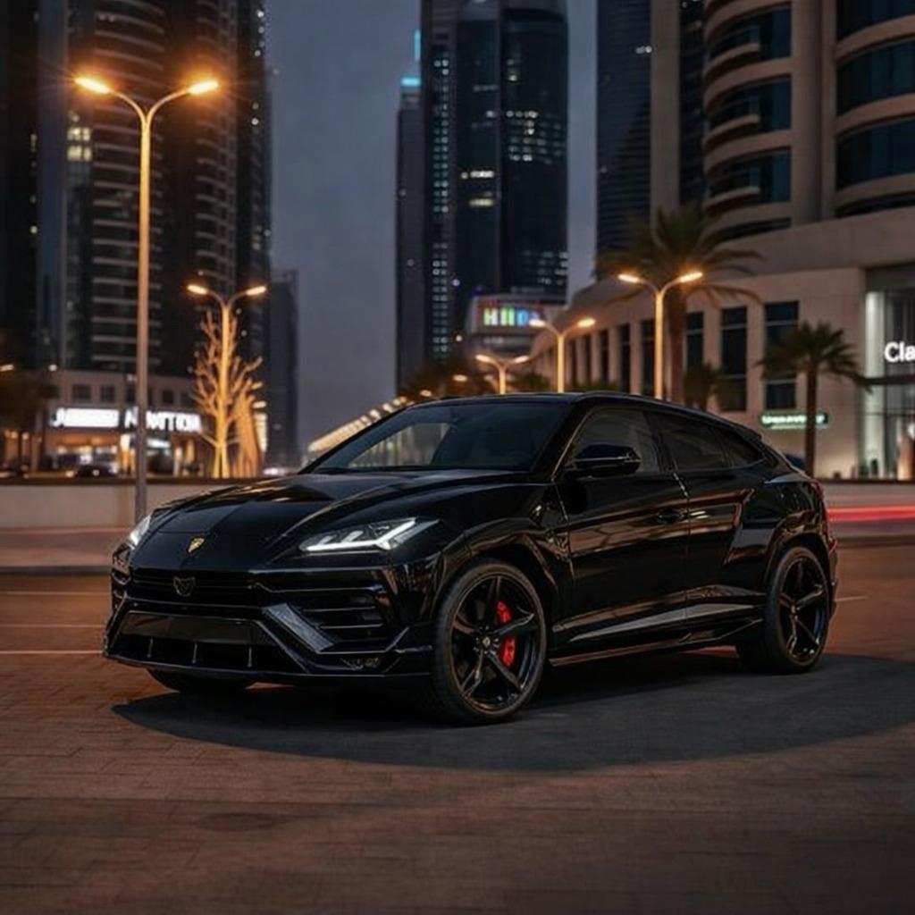 lamborghini urus with driver