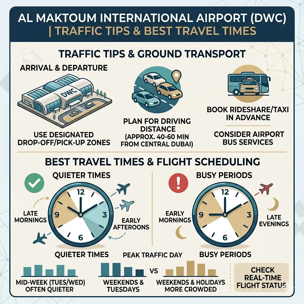 Al Maktoum International Airport (DWC) Traffic Tips & Best Travel Times