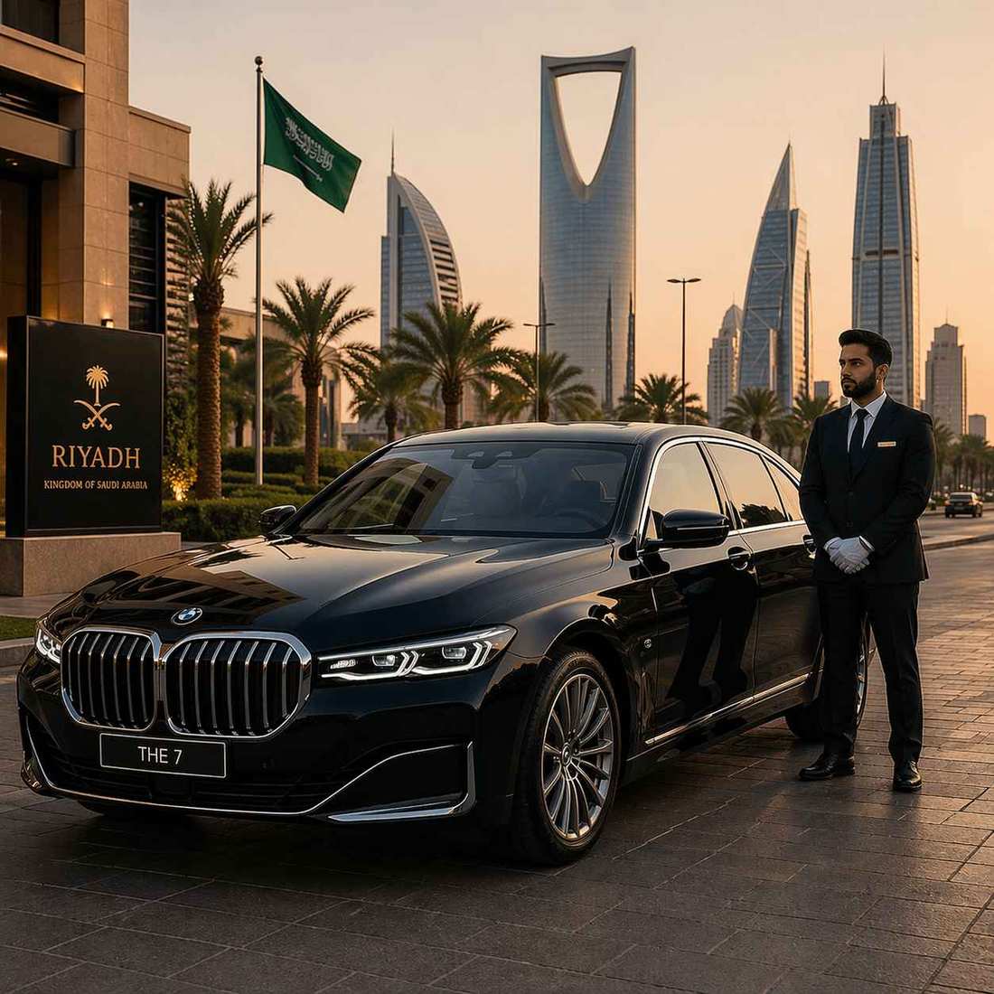 BMW 7 Series luxury sedan front view with elegant grille