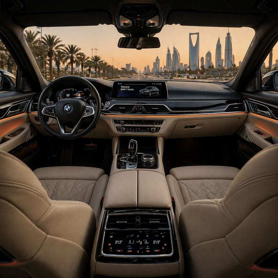 BMW 7 Series rear passenger luxury lounge seating