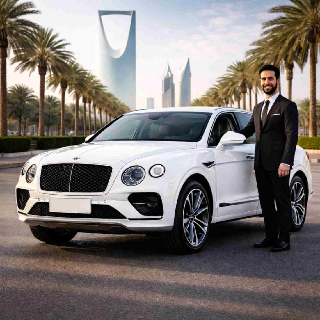 Bentley Bentayga luxury SUV front view in Saudi Arabia
