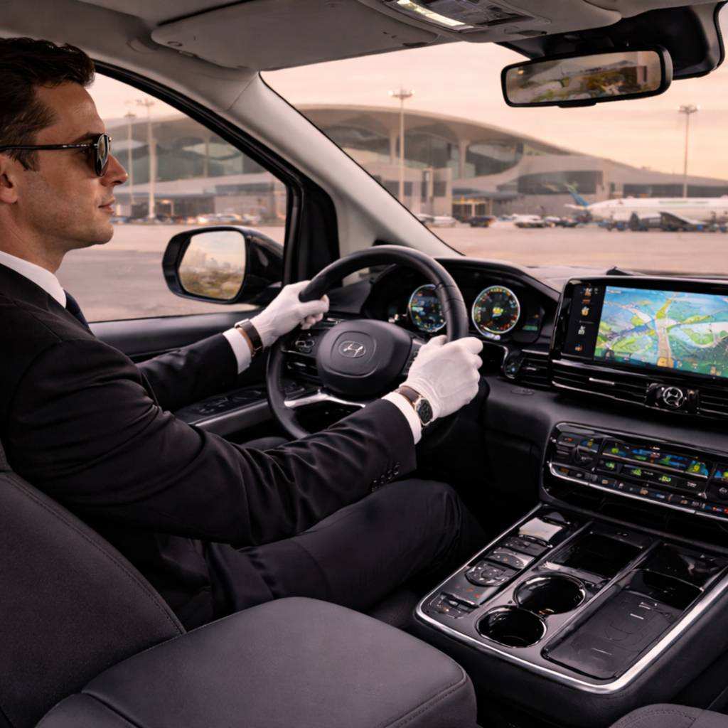 Hyundai Staria airport transfer Saudi Arabia chauffeur service