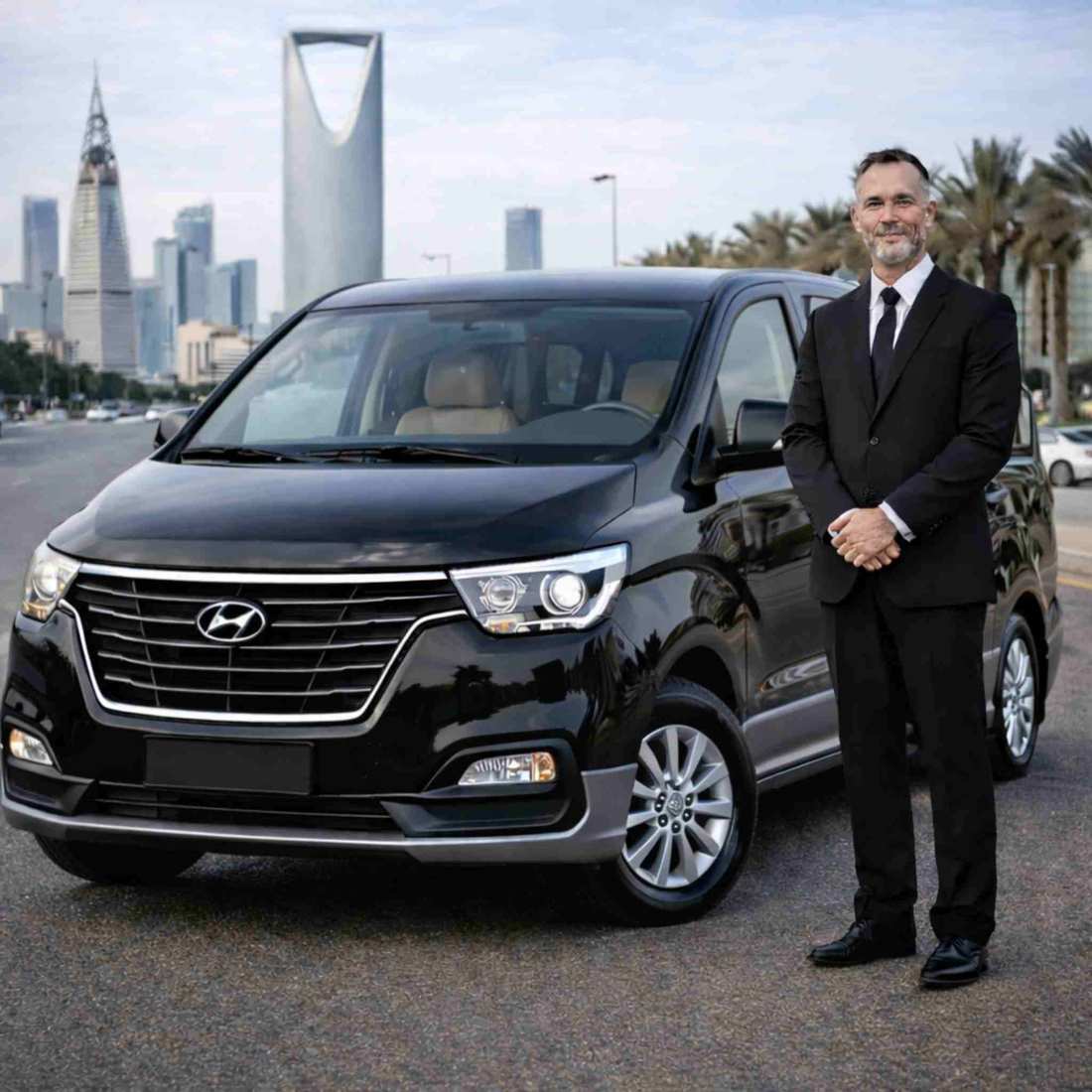 Hyundai H1 front view spacious family van Riyadh Saudi Arabia