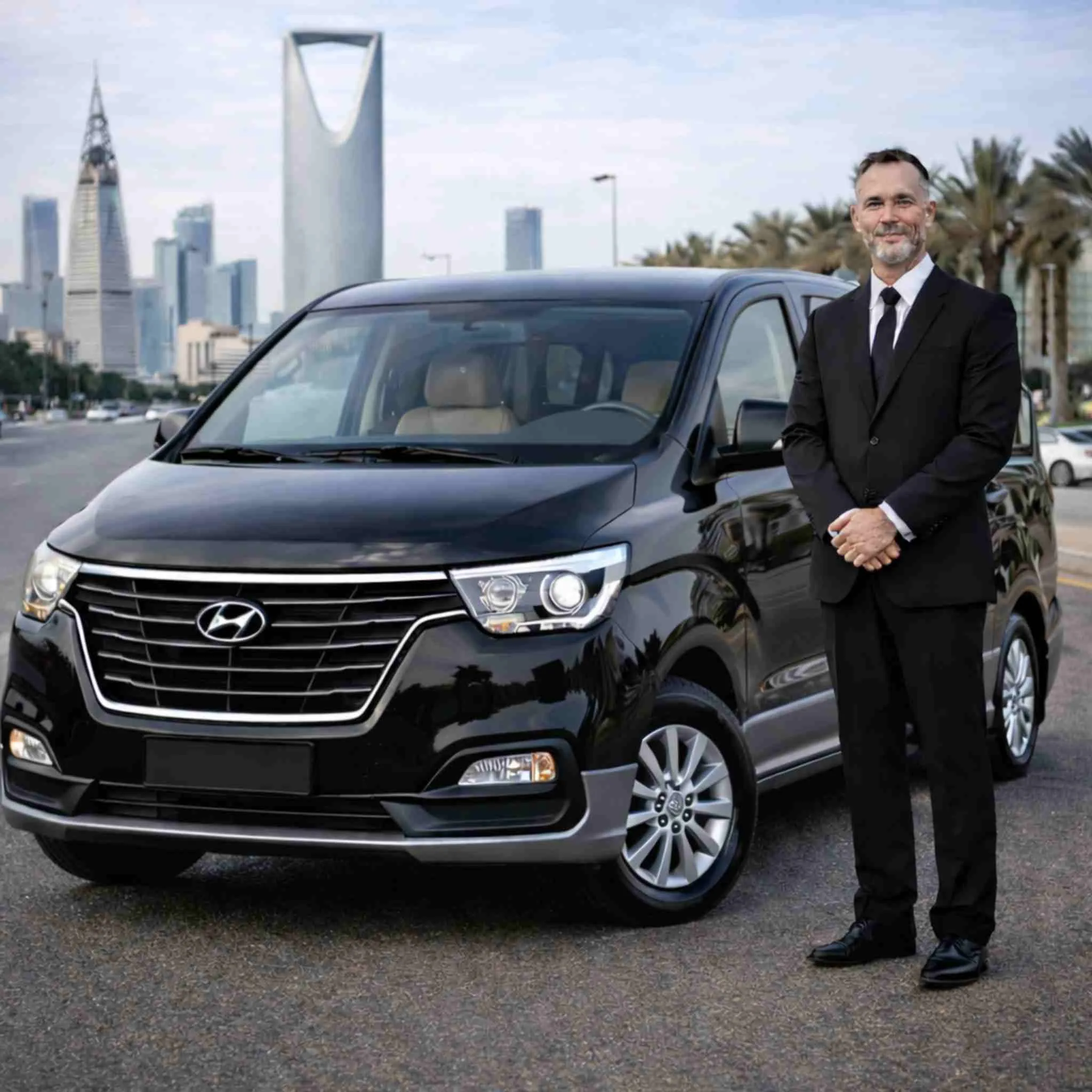 Hyundai H1 front view spacious family van Riyadh Saudi Arabia