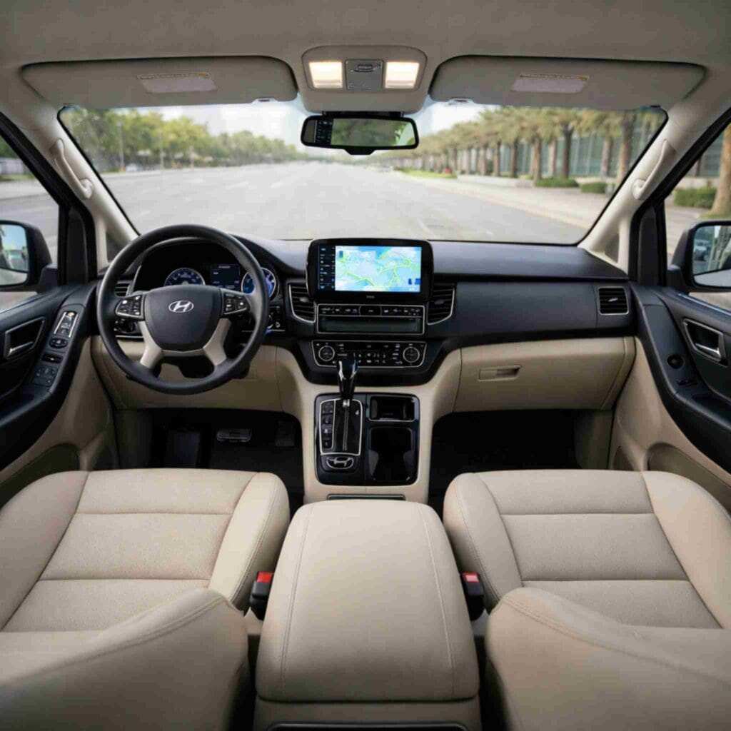 Hyundai H1 interior seating view spacious passenger van Riyadh