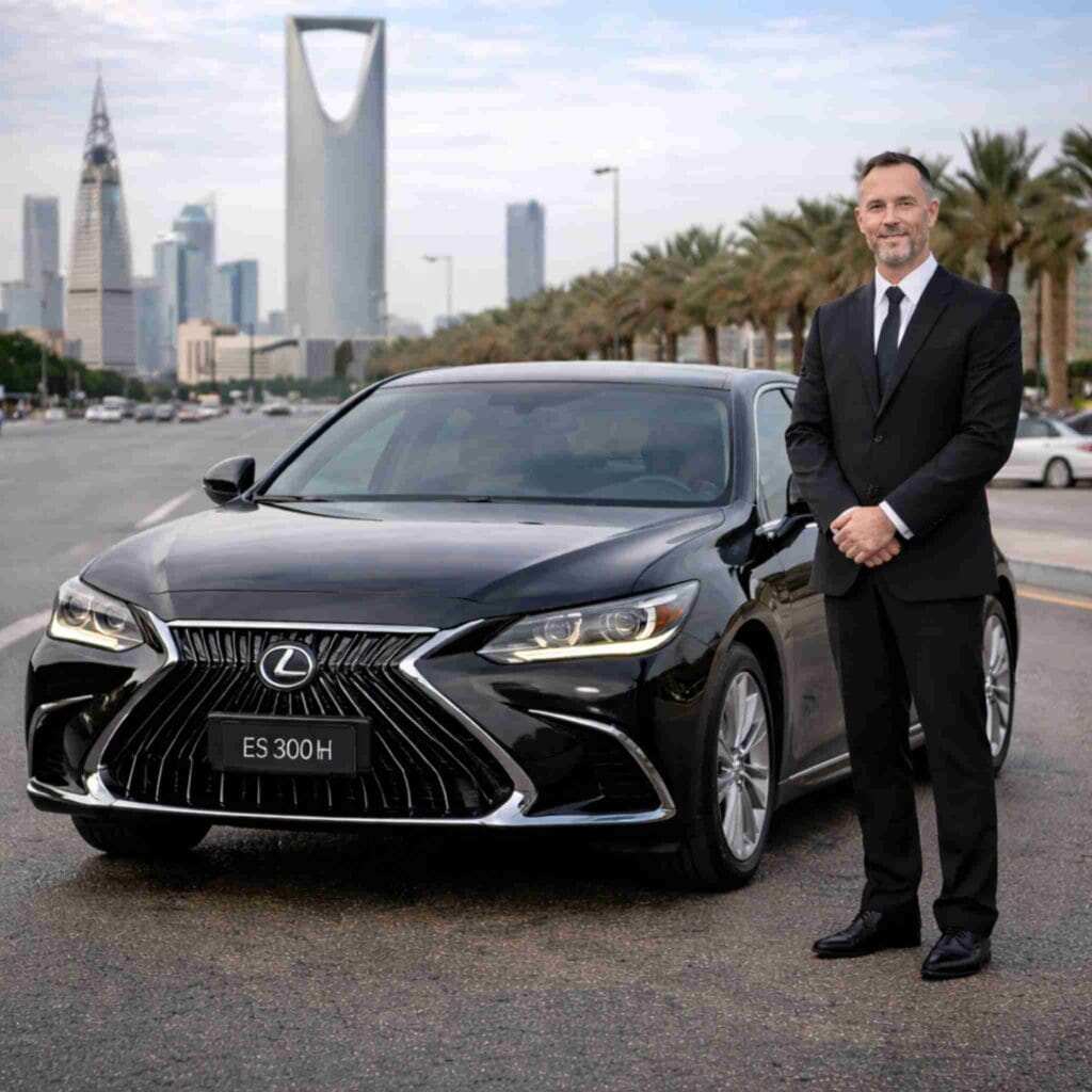 Lexus ES 300h Hybrid front luxury sedan Saudi Arabia