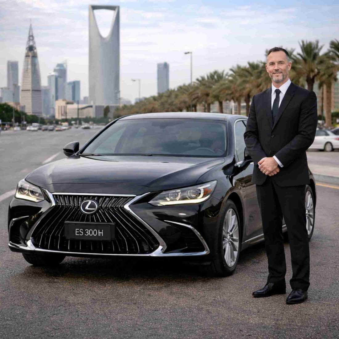Lexus ES 300h Hybrid front luxury sedan Saudi Arabia
