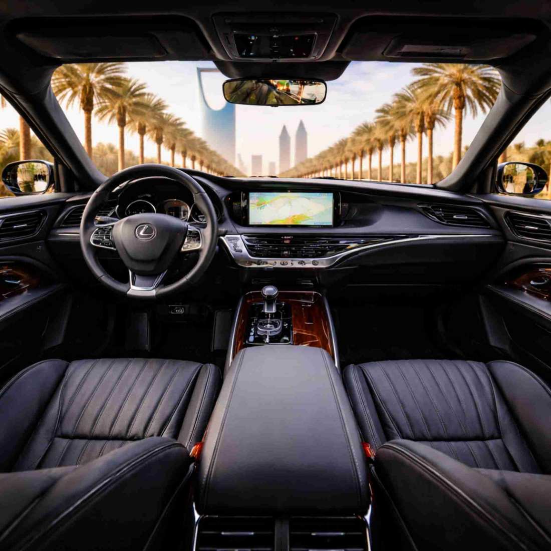 Lexus LS interior dashboard luxury leather cabin