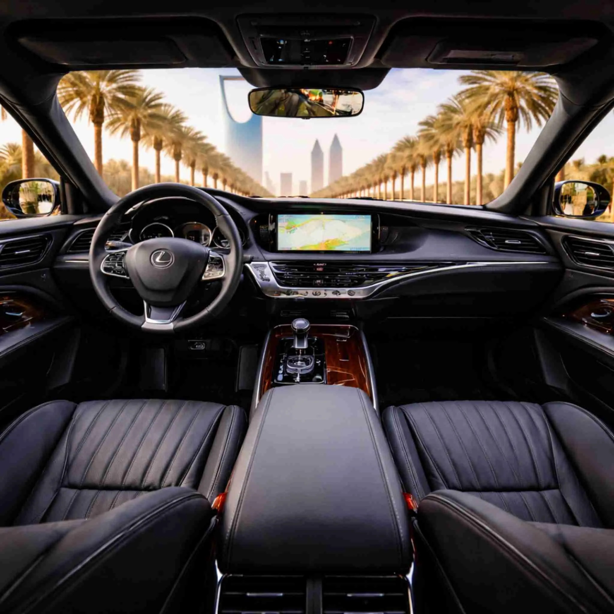 Lexus LS interior dashboard luxury leather cabin