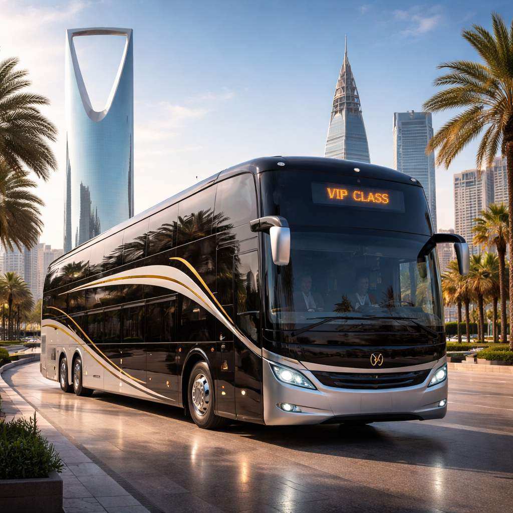 Comfortable seating inside luxury coach bus