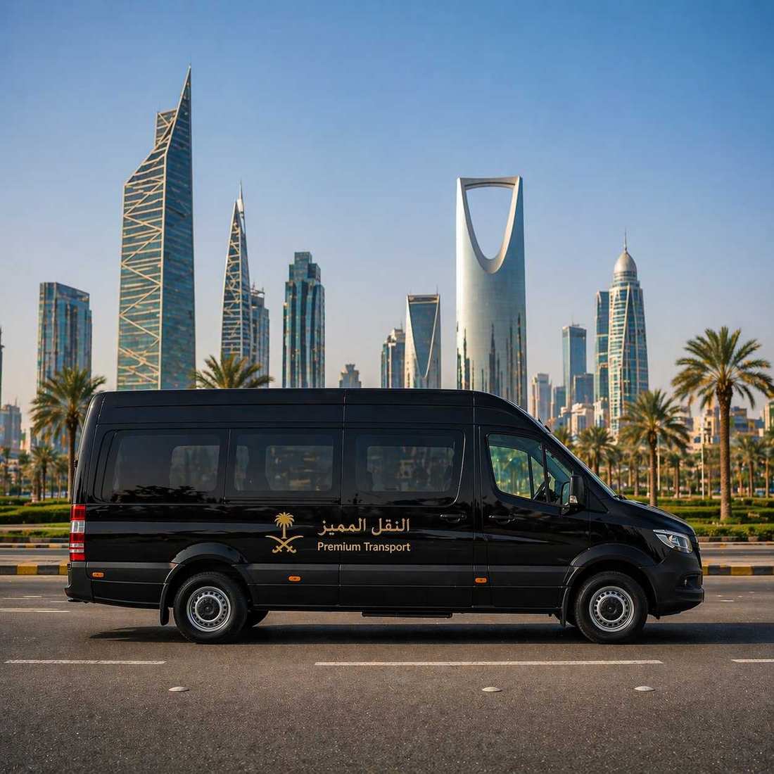 Mercedes Benz Sprinter Van side profile long luxury van Saudi Arabia
