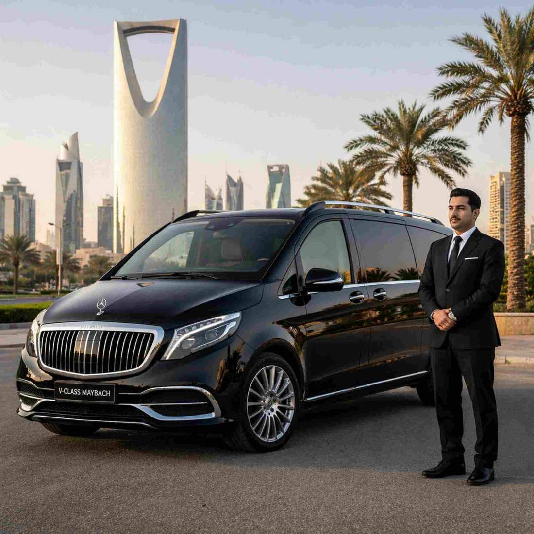 Mercedes Benz V-Class Maybach front luxury VIP van Saudi Arabia