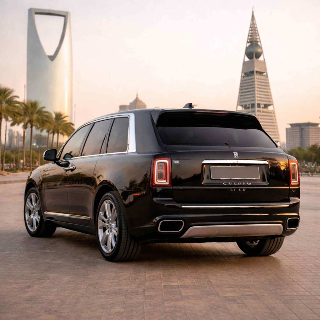 Interior of Rolls Royce Cullinan with premium leather seats and luxury dashboard