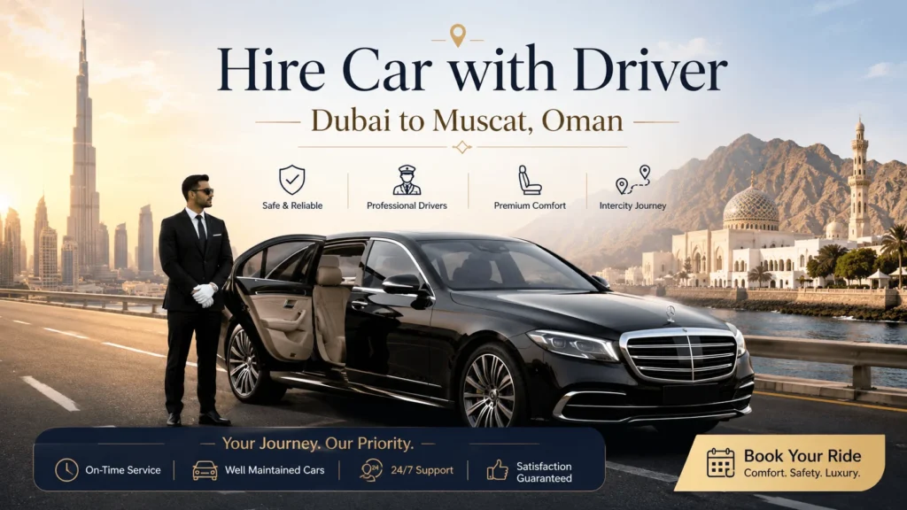 Hire Car with Driver Dubai to Muscat Oman